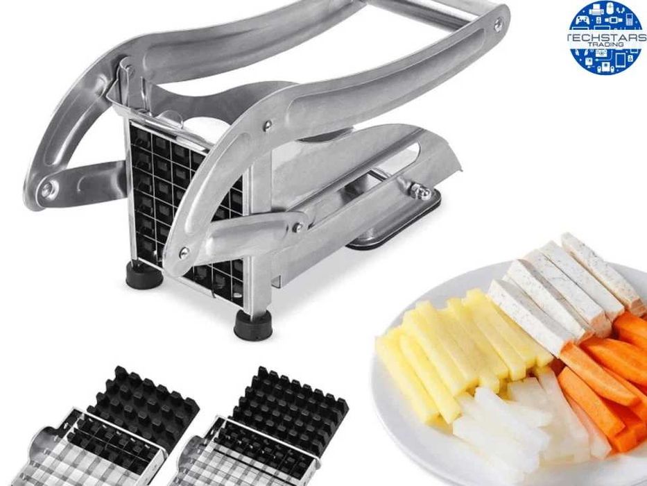 Aparat de Taiat Cartofi Pai si Legume,Inox, 2 Forme Diferite de Taiere