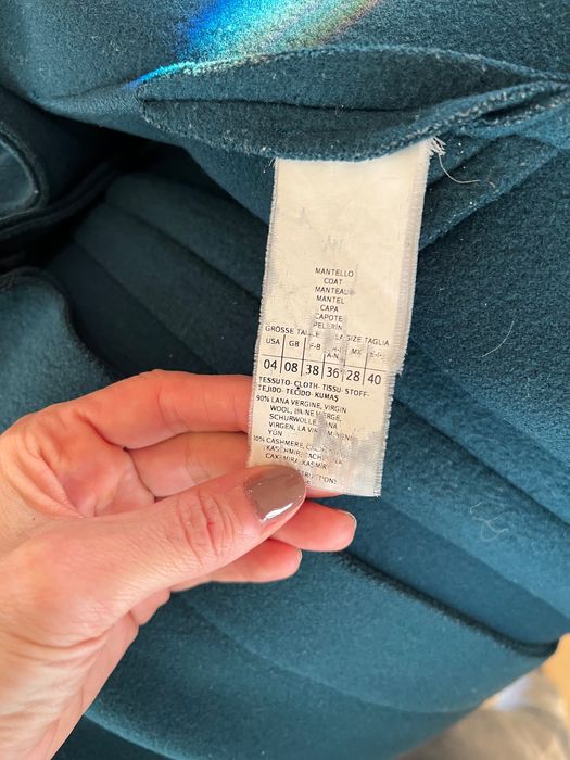 Вълнено палто Max&Co тъмен тюркоаз