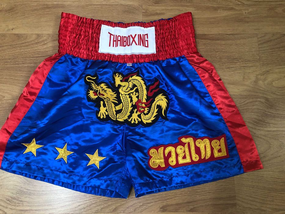 Sort Muay Thai Boxing  Material Original  Thailanda Satin - XL