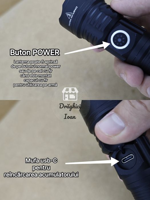 Lanterna EXPERT VANATOR led PM20 LASER -Kit vanatoare lanterna pt arma