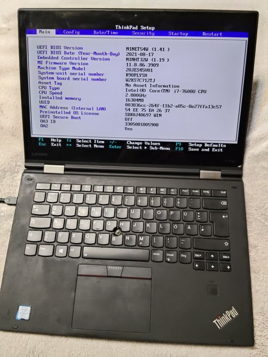 Laptop Lenovo yoga X1 gen 2 i7-7600u,16gb RAM ,ssd 128 GB touch spart