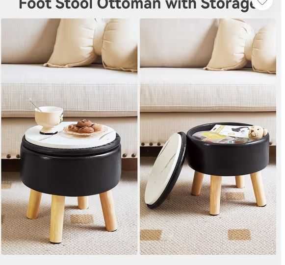 Import Amazon ! Mini Scaun Taburet Fotoliu cu depozitare - negru !