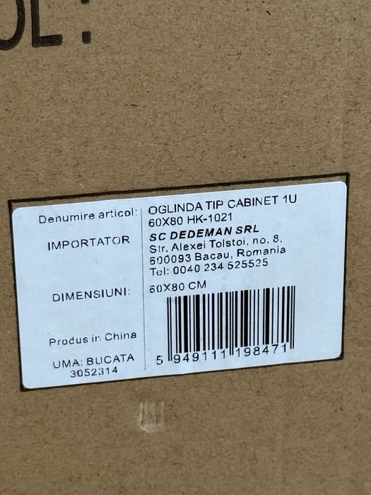 Dulap cu oglinda de baie
