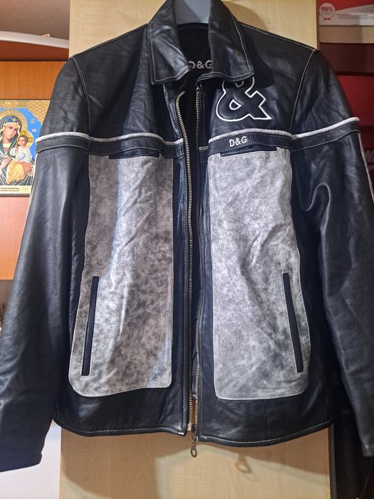 Geaca piele naturala marca D&G mărimea M-L.