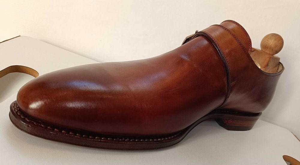 Pantofi de lux 44.5 45 45.5 monk GREVE NOI lucrati manual piele lustru