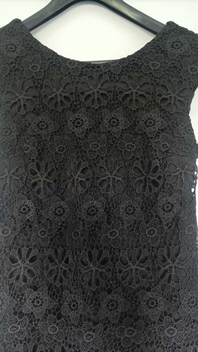 Черна лятна дантелена рокля, размер М