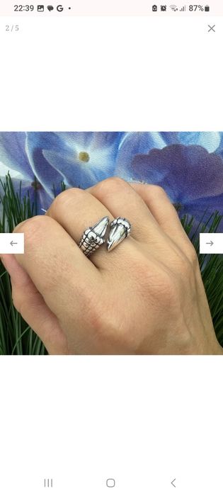 Серебрянное кольцо "Коготь" от ФИТ Россия