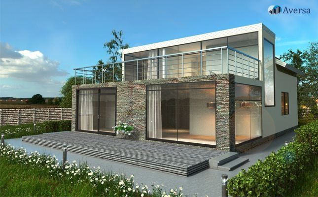 Дача из контейнеров и сэндвич панелей (Металлоконструкция)