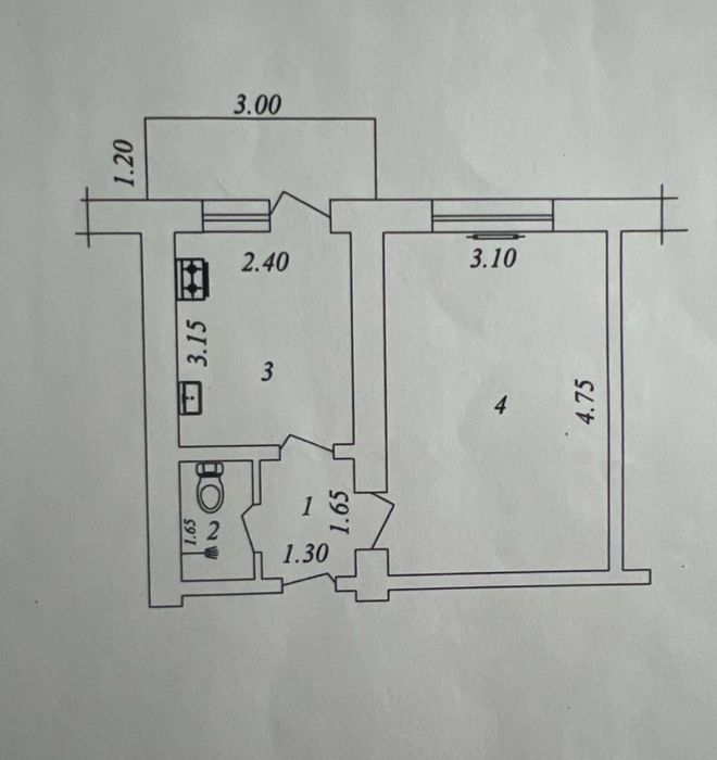 Своя 1/3/5 Корзинка Сампи. Балкон 1.2×3 Не торец Площадь 28м² Кирпич