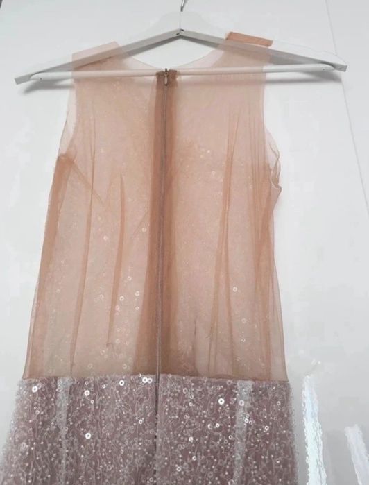 Rochie lunga de ocazie, din margelute, croita pe comanda