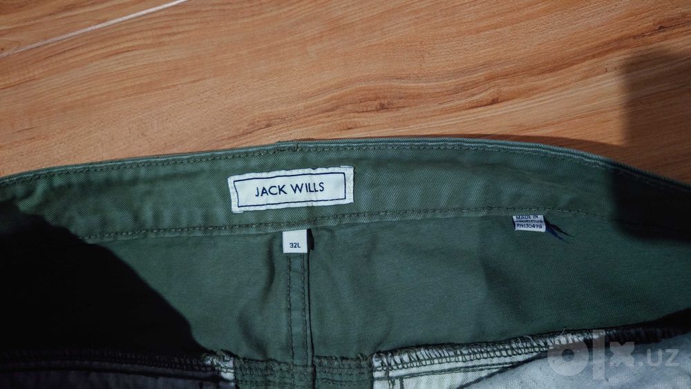 Брюки карго Jack Wills, цвет хаки, размер W32L, 100% плотный хлопок