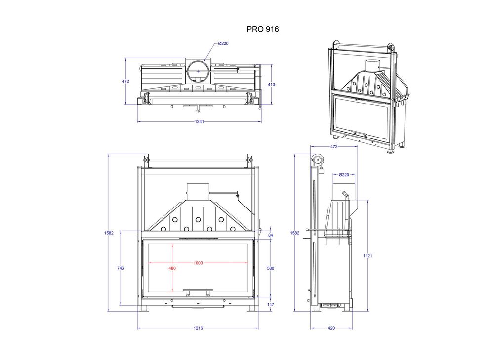 Каминная топка PRO-916,камин,печь,отопление,обогрев