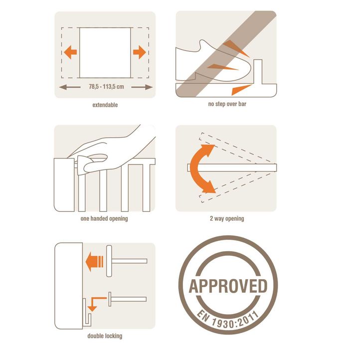Poarta de siguranta Maya 63,5-105,5cm, lemn -bariera protectie scara