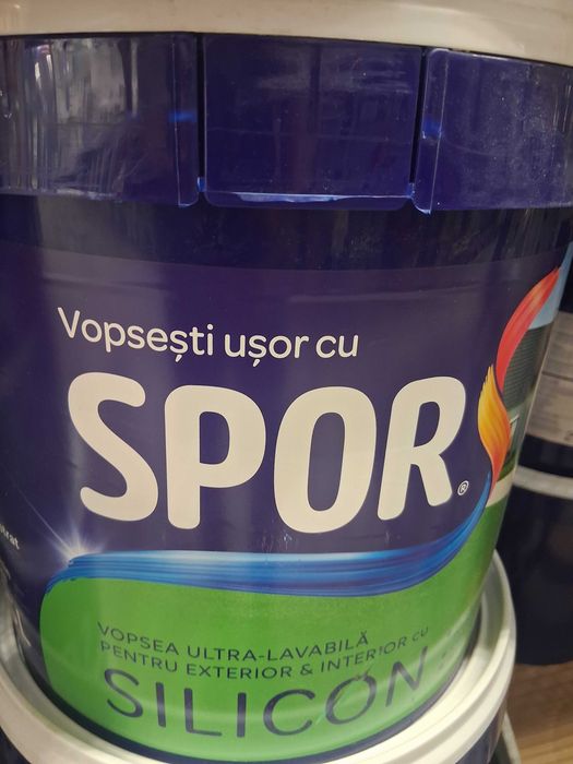 Vopsea Lavabilă SPOR cu Silicon 15L – Albă (Interior & Exterior)