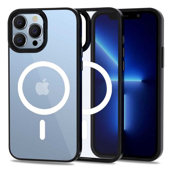 Husa gel antisoc magsafe + Folie sticla ecran APPLE iPhone 13 Pro