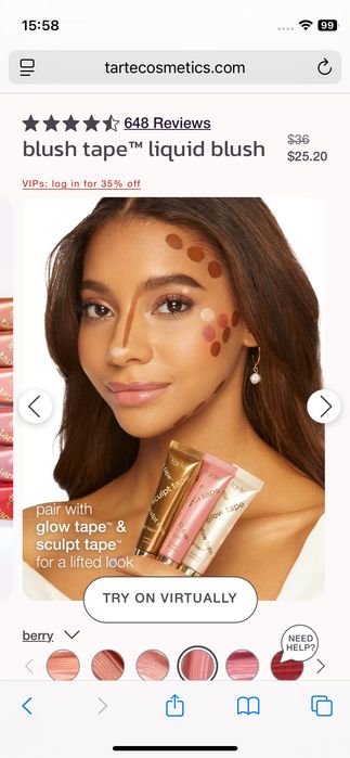 Жидкие румяна Tarte