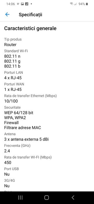 Vând router Router wireless TP-LINK N450 TP-Link TL-WR940N