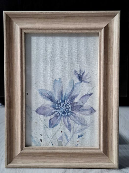 Tablouri Florale - Acuarelă Originală - Rama Lemn Clasic - Decor Pastel