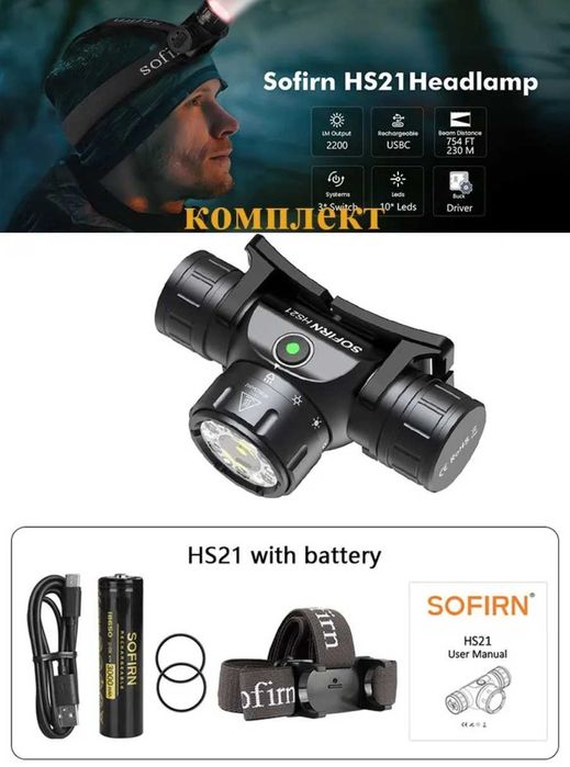 Налобный фонарь Sofirn HS21