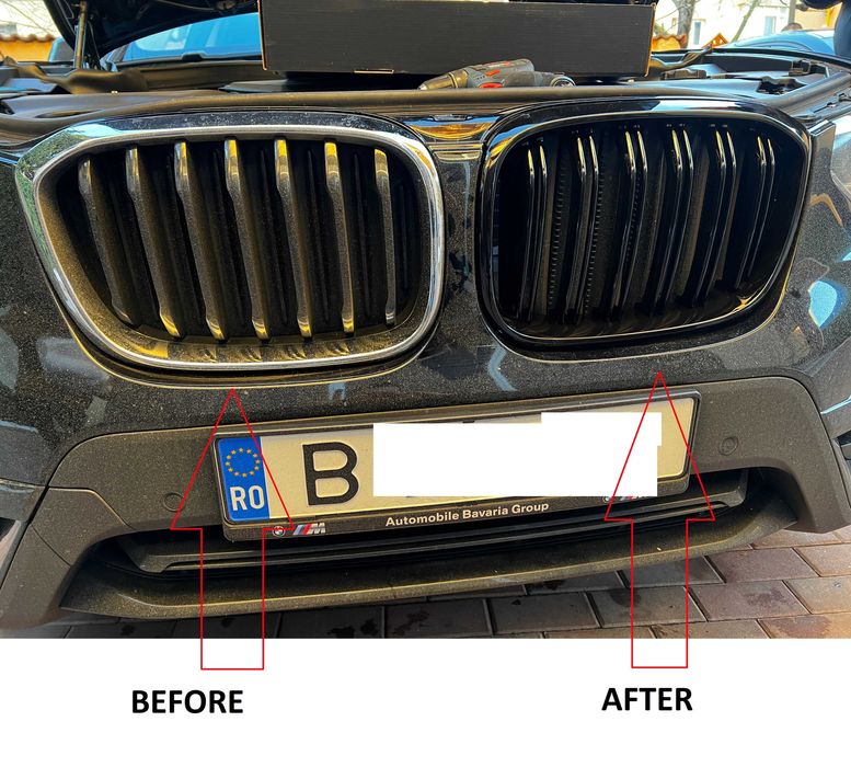 Grile Duble Centrale Negru Lucios BMW X4 G02 2018+ Grile Active