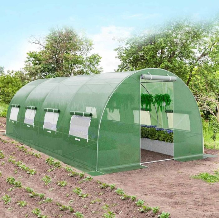 Тунелна Оранжерия 400х300х200см 2 Врати и 8 Прозореца