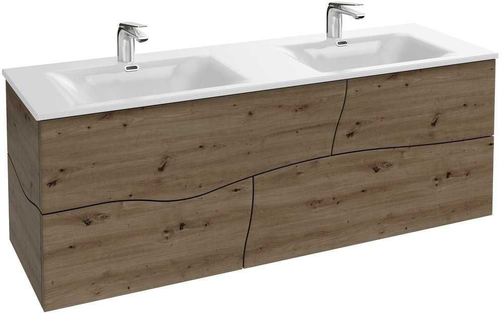 Двойна мивка-плот 142×46.5 см за шкаф 140 см – премиум керамика