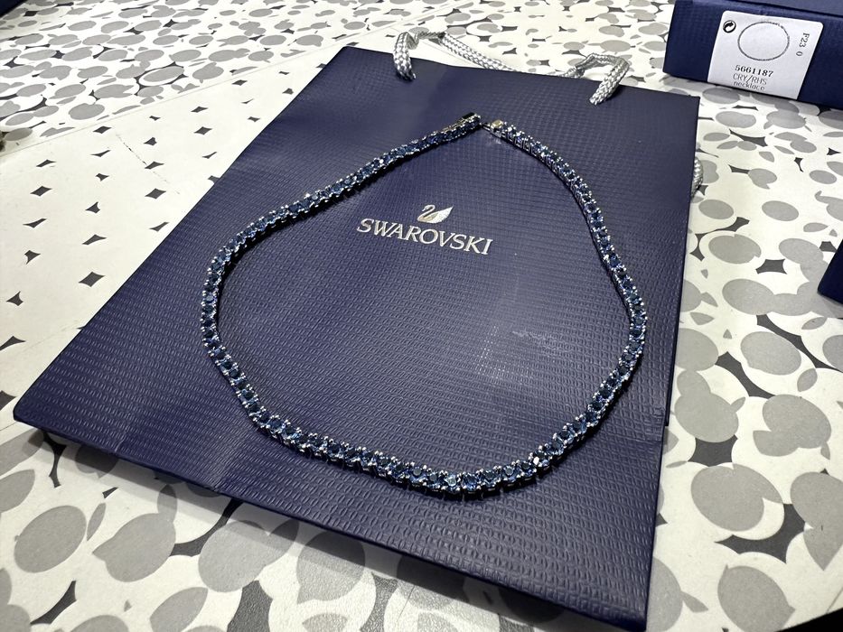 Colier Swarovski Matrix Tennis bleumarin