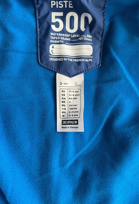 Salopetă decathlon schi PNF 500 Bleumarin Copii 3-5 ani