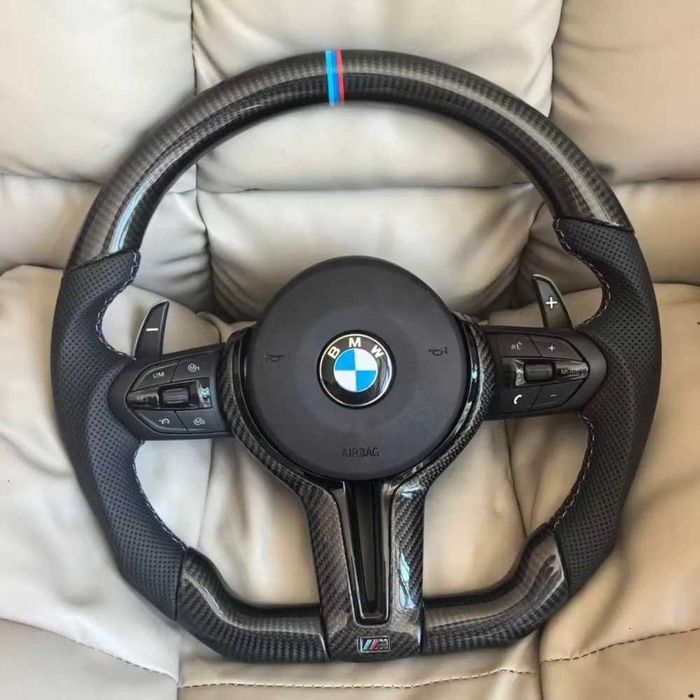 Volan BMW M Tesit /Plat cu Padele si piele Nappa , airbag Original  Seria F si E