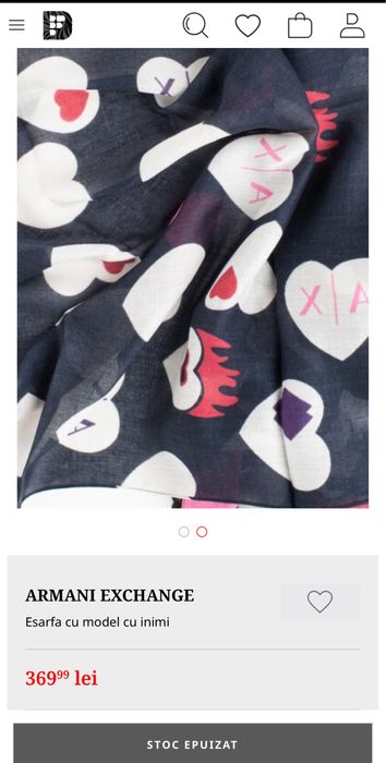 Esarfe/fulare dama/barbat/unisex -EMPORIO ARMANI EXCHANGE -NOI,originl