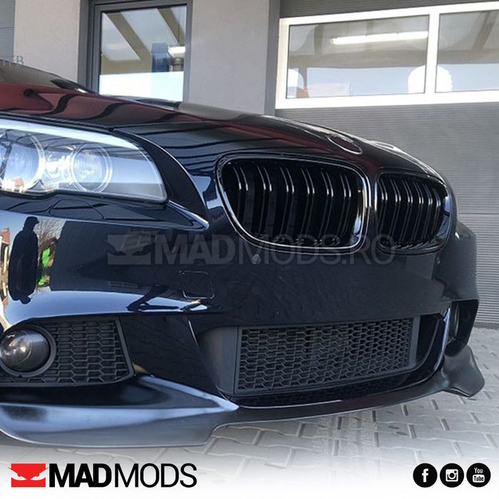 Set grile duble M BMW Seria 5 F10 F11 M5 2010-2017, Negru Lucios