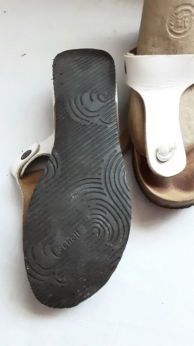 Saboți Scholl de piele naturala albi mărimea 38