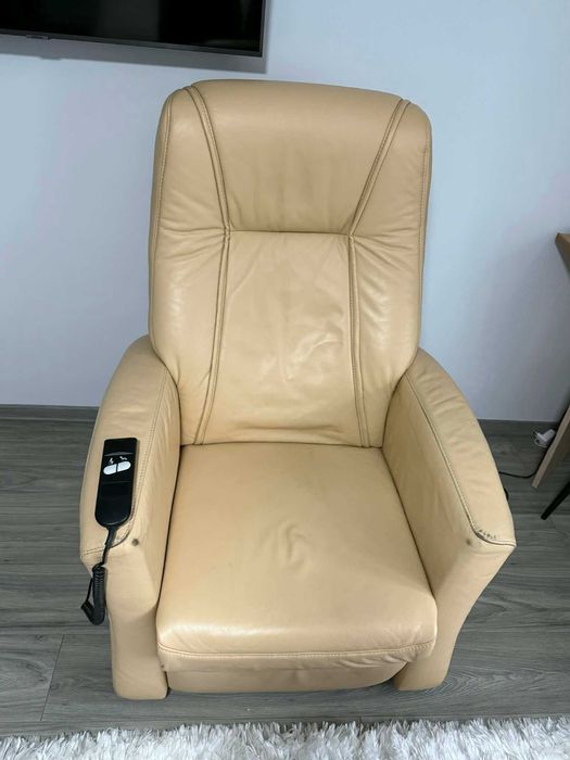 Fotoliu electric din piele naturala