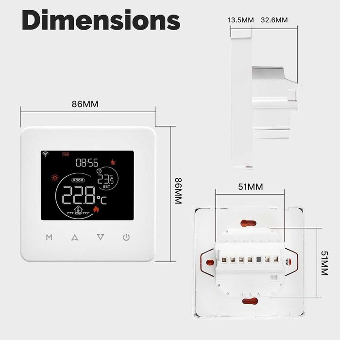 MOES termostat smart WiFi pentru încălzire în pardoseală apă Tuya Alexa Google