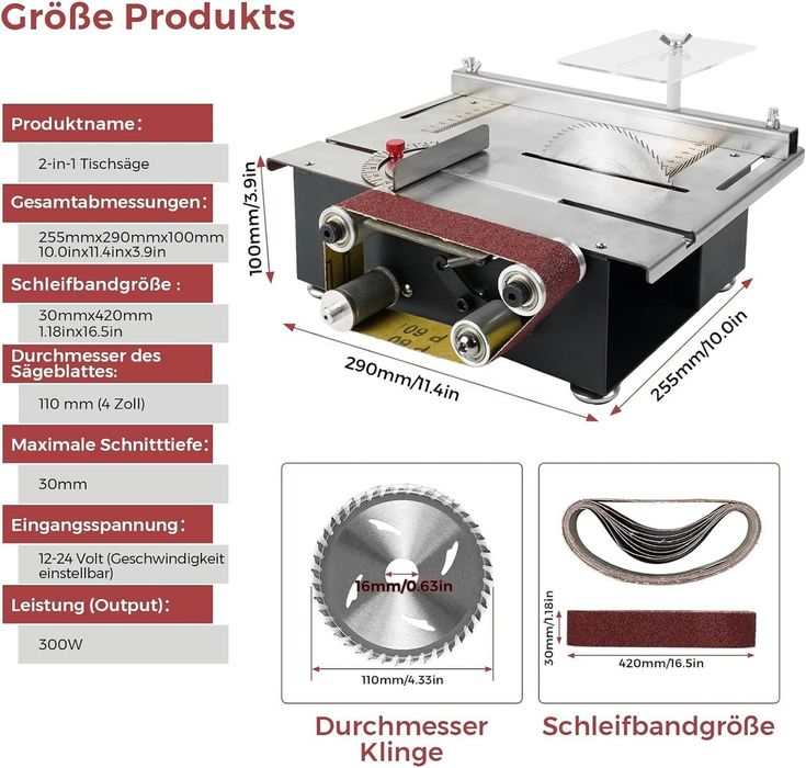 Fierastrau circular  electric, 300W, lama de 110mm, 7 viteze ajustabil