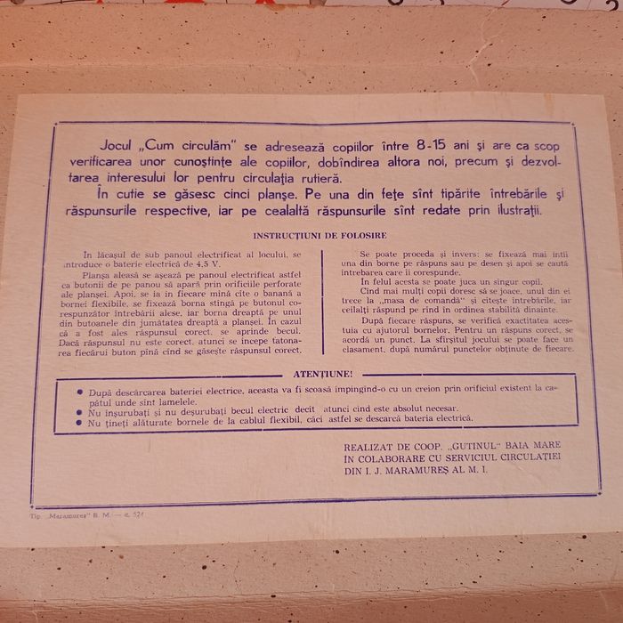 Joc din perioada comunista de colectie sau schimburi