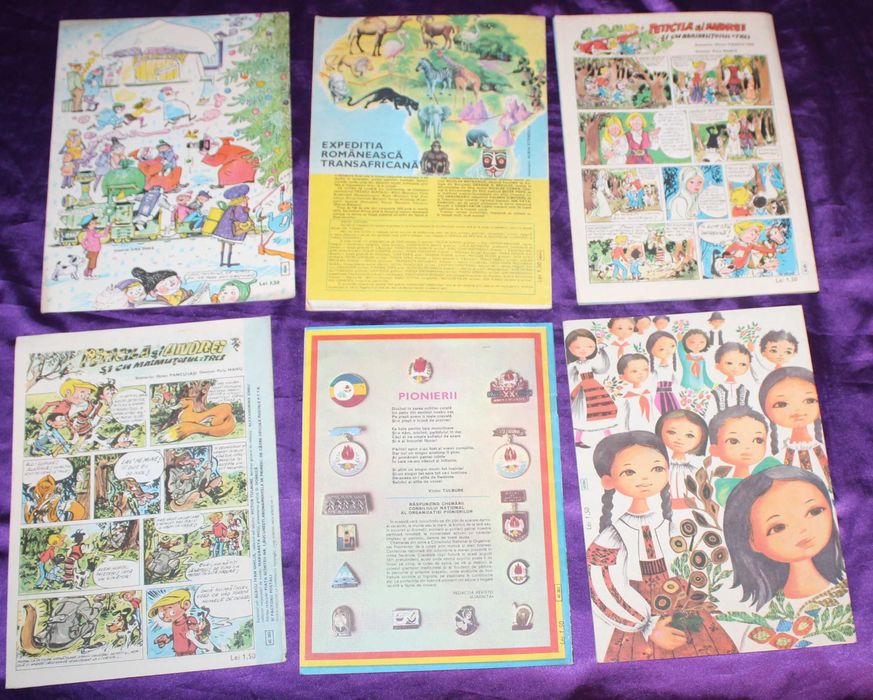 revista Luminita suplimente Lumea copiilor  1967 1972 benzi desenate