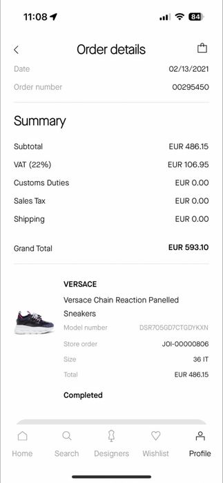 Adidași Versace Dama originali