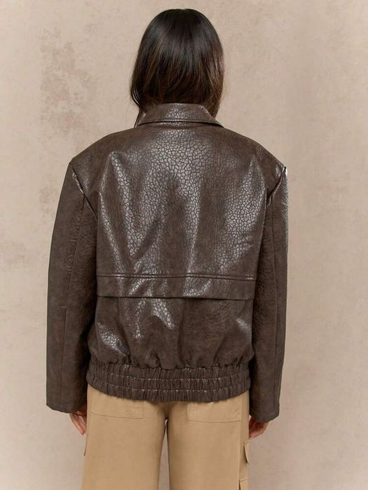 Кафяво кожено яке MissGuided