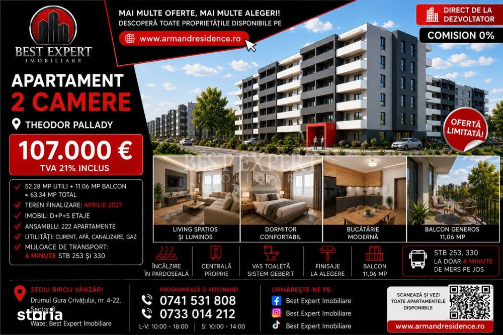 2 Camere Pallady | Direct Dezvoltator | Parcare Acoperita INCLUSĂ la — fotografia 1