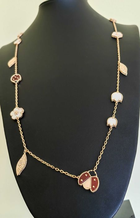 Колие от розово злато - Van Cleef & Arpels VCA Perlée couleurs pendant