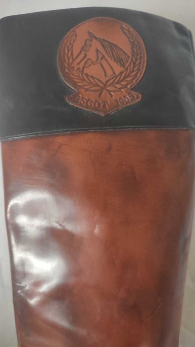 Cizme piele naturală Italia vintage stil equestrian damă 38 maro