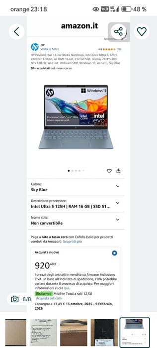 Laptop HP Pavilion 14 Intel Ultra 5! 16 DDR5 512 SSD , nou, Sigilat.