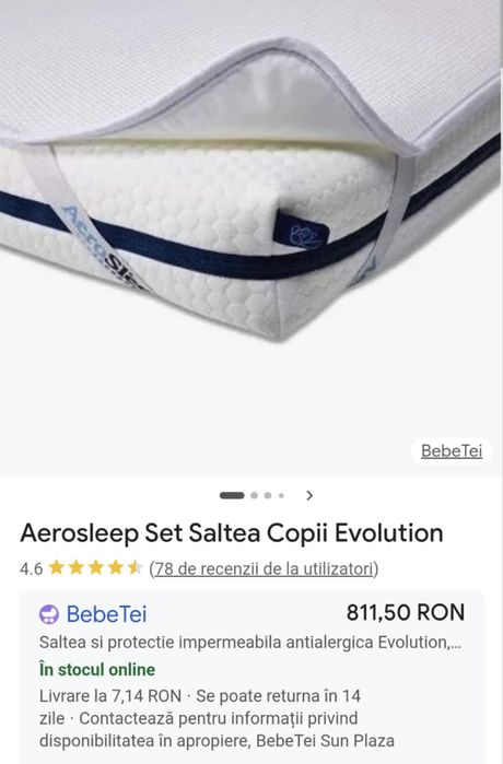 Patut bebelusi cu saltea si husa antisufocare + protectie laterala