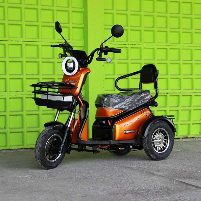 Двуместна електрическа триколка Pudding 1800W-48V-20Ah-ORANGE