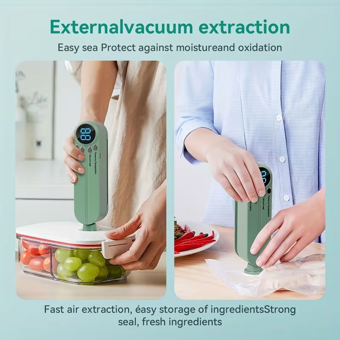 Компактна Вакуум Машина за Храна, Запечатване на Пликове + ПОДАРЪК