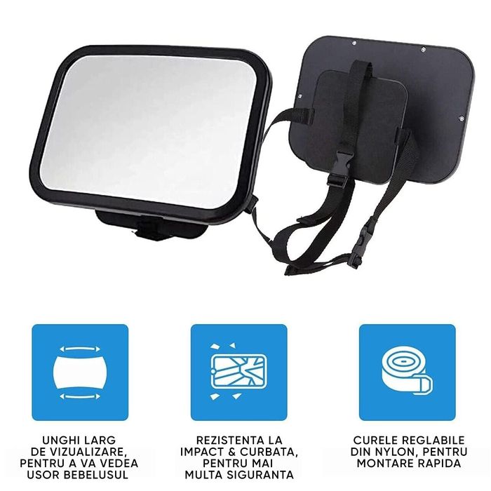 Oglinda auto bebe cu fixare pe tetieră