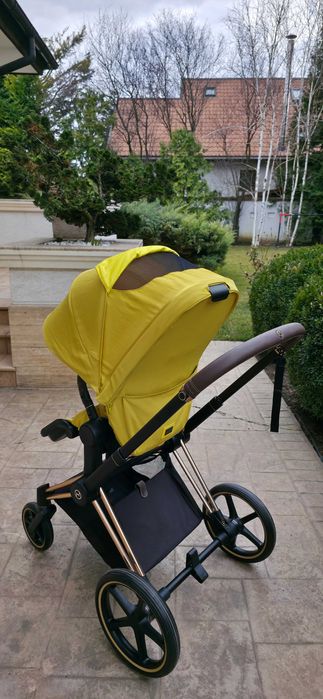 Carucior Cybex Priam Platinum 4.0, Mustard Yellow cu cadru Rosegold