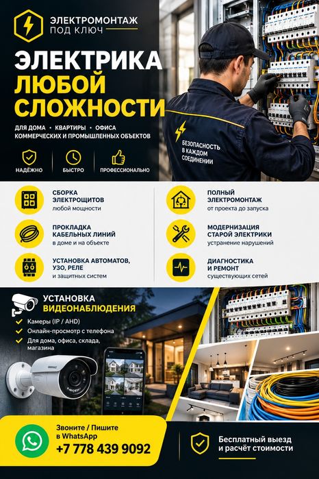 МЕГА АКЦИЯ -21%! Электромонтажные Работы Любой Сложности Монтаж Щита!