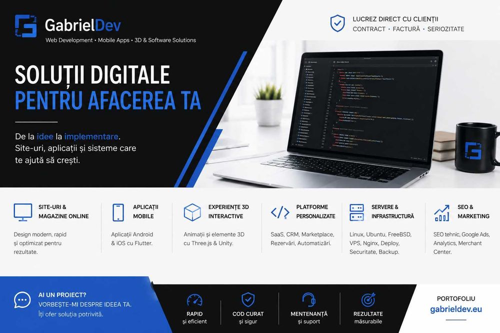 Web Developer – Site-uri profesionale, Magazine Online, SEO & Reclame